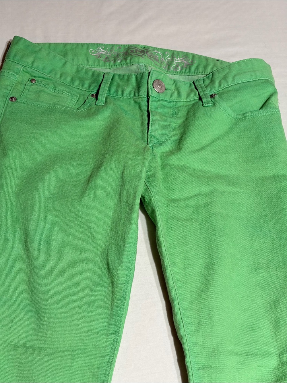 VINTAGE EXPRESS Green Stretch Jeans